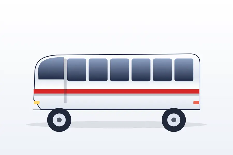Illustration of a 21 to 27 seat minibus in side view